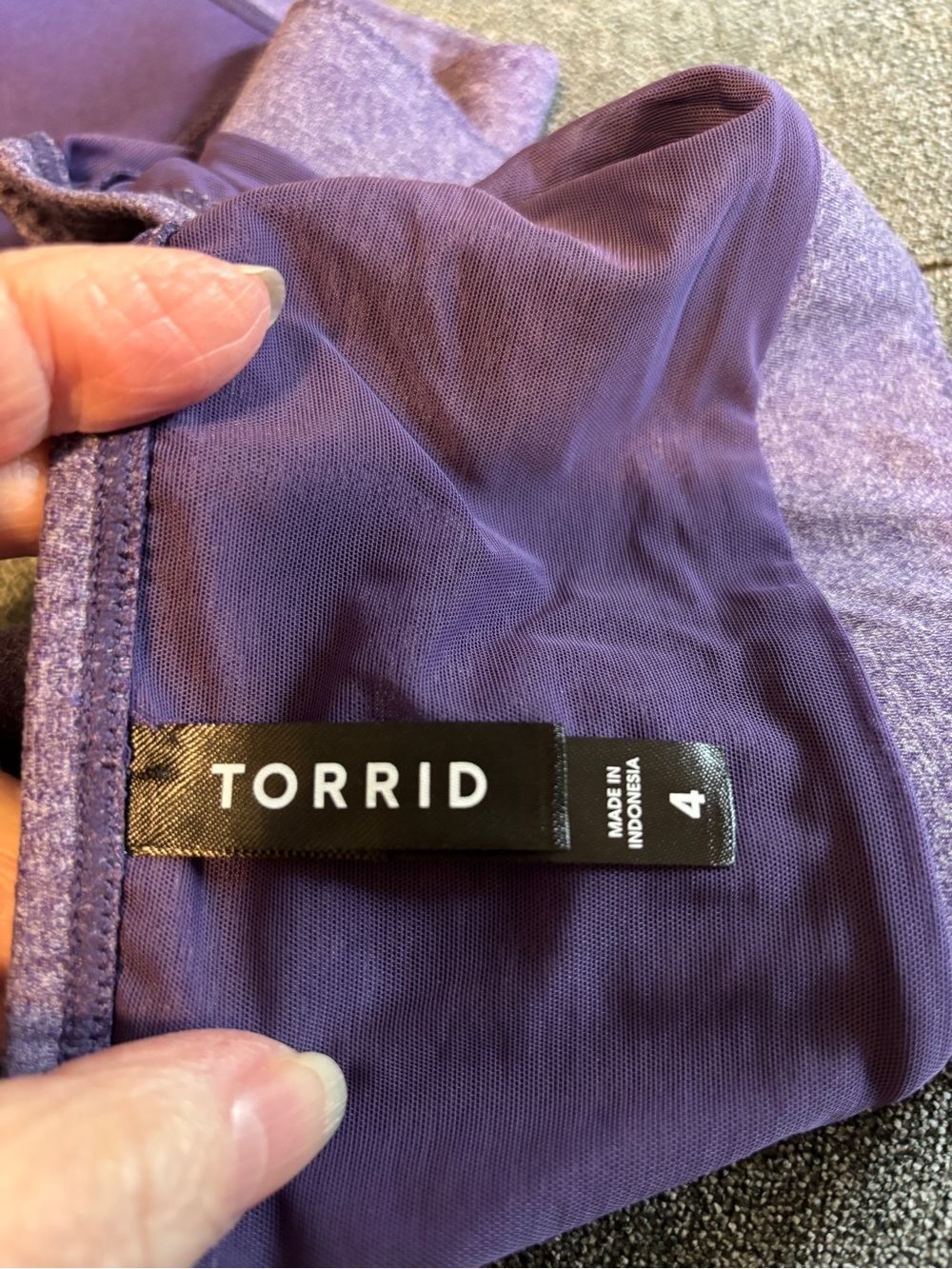 Torrid Lightly Lined Heather Purple Cross Front Wireless Bralette - Picture 3 of 4
